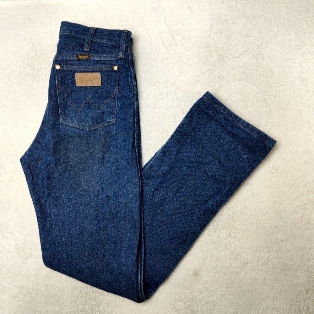 Wrangler Jeans Mens 31x34 Blue Straight Cowboy Cut Dark Denim 5-Pocket 13MWZ